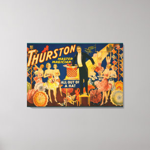 Thurston, Master Magician "Out of a Hat" Magic Canvas Print