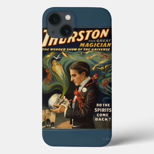Thurston the Great Magician Holding Skull Magic Case-Mate iPhone Case (Back)