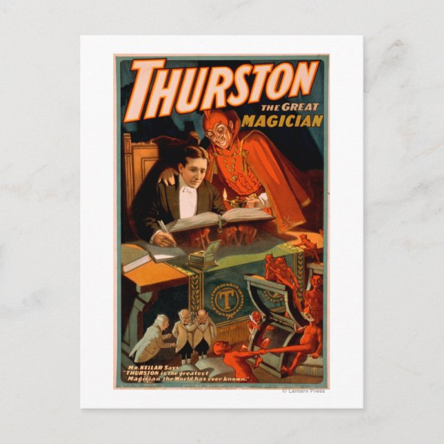 Thurston the Great Magician w/ Devil Magic Postcard (Front)