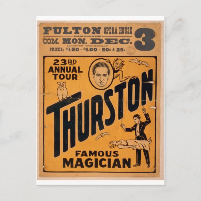 Thurston's Vintage Theatre Postcard (Front)