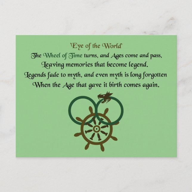 Thus Spins the Wheel of Time Postcard (Front)