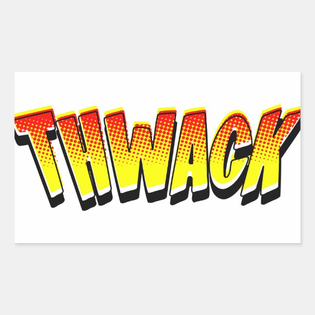 THWACK Comic Book Sound Effect Rectangular Sticker (Front)