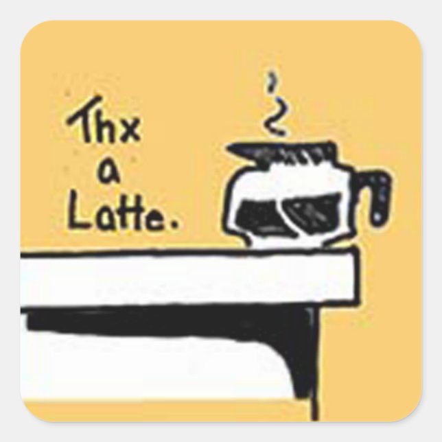 Thx A Latte Logo Square Sticker (Front)