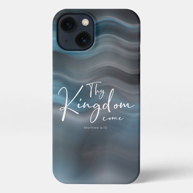 Thy Kingdom Come Modern Script Bible Verse iPhone Case (Back)
