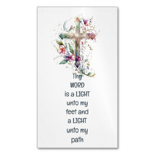 Thy word is a lamp unto my feet Inspirational Magnetic Business Card