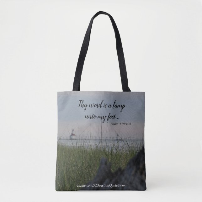 Thy Word Is A Lamp Unto My Feet Tote Bag (Front)