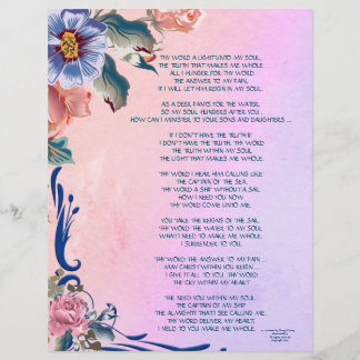 Thy Word Poetry/Writing Personalised Paper