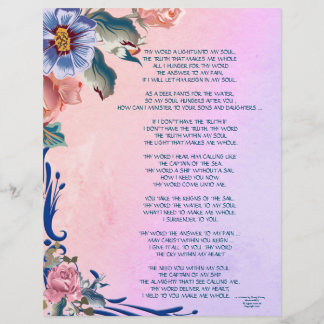 Thy Word Poetry/Writing Personalised Paper