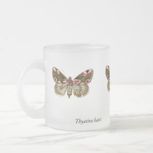 Thyatira batis - The Peach Blossom Moth Frosted Glass Coffee Mug