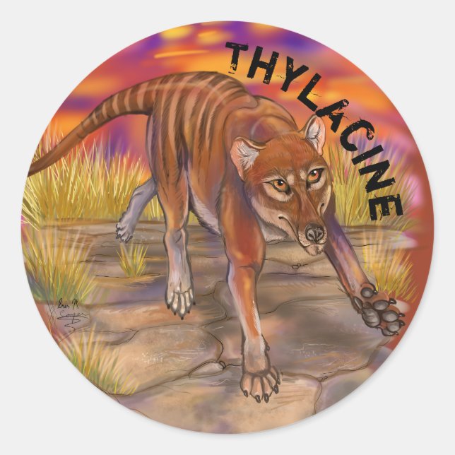 Thylacine Classic Round Sticker (Front)
