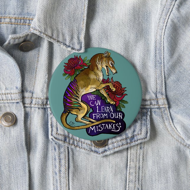 Thylacine We can Learn 10 Cm Round Badge (In Situ)