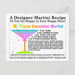 Thyme Cucumber Martini Recipe Postcard