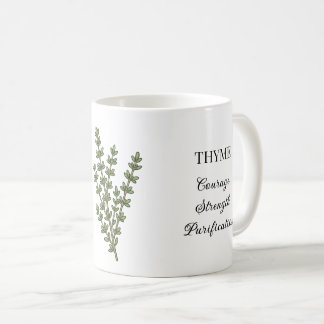 Thyme Herb Illustration and Uses Coffee Mug