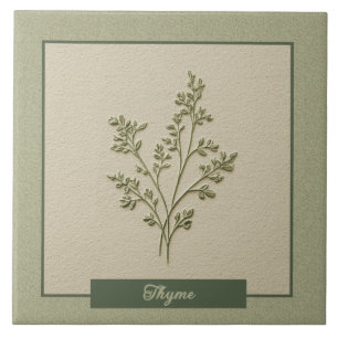 Thyme Herb Kitchen Garden Faux Relief Tile