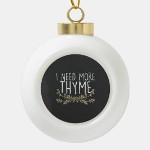 Thyme Herb Plant  Ceramic Ball Christmas Ornament