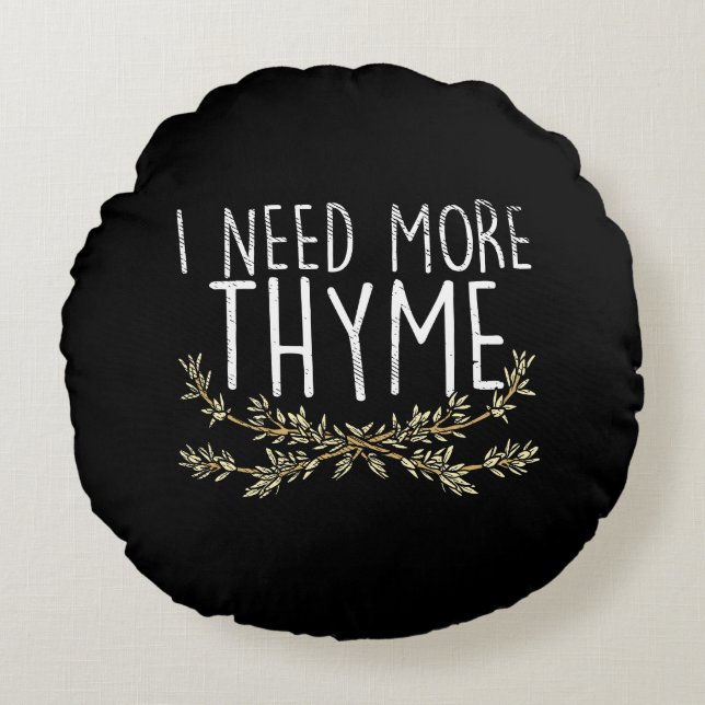Thyme Herb Plant  Round Cushion (Front)