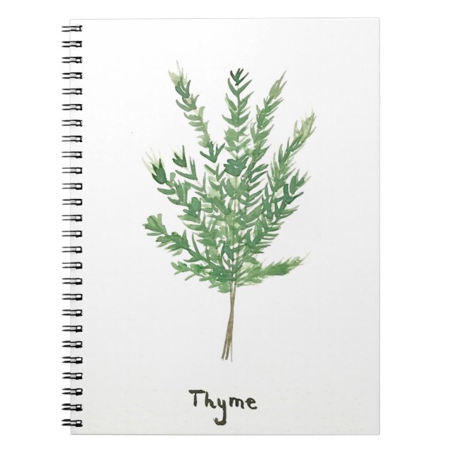 Thyme herbs green botanical vintage garden plant notebook (Front)