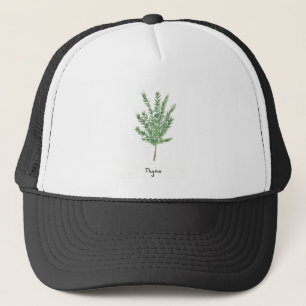 Thyme herbs green botanical vintage garden plants trucker hat