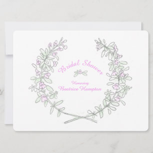 Thyme wreath art bridal shower invite