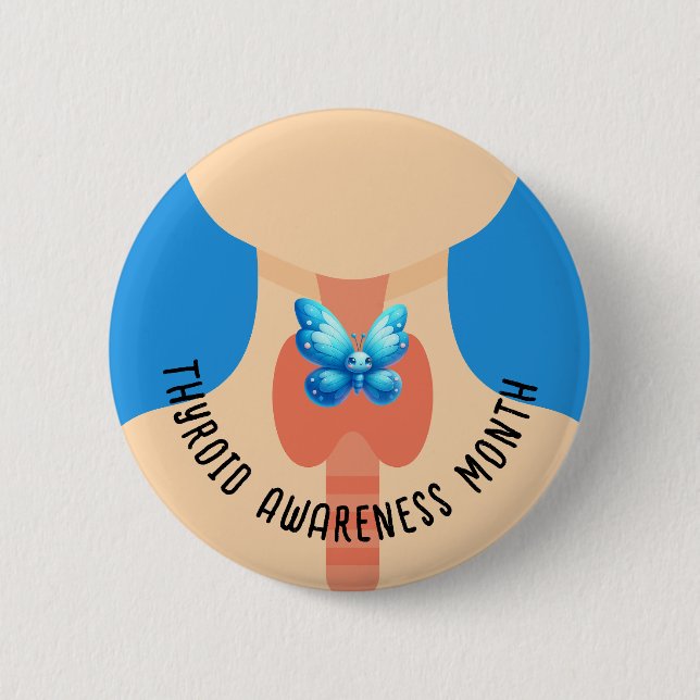 Thyroid Awareness Month 6 Cm Round Badge (Front)