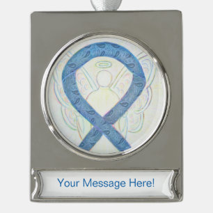 Thyroid Awareness Ribbon Angel Art Ornament