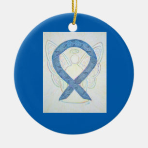Thyroid Awareness Ribbon Angel Art Ornaments