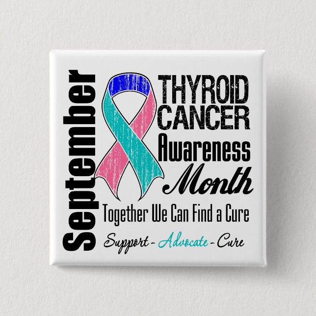 Thyroid Cancer Awareness Month 11 15 Cm Square Badge (Front)