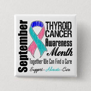 Thyroid Cancer Awareness Month 11 15 Cm Square Badge