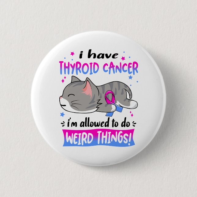 Thyroid Cancer Awareness Month Ribbon Gifts 6 Cm Round Badge (Front)