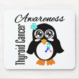 Thyroid Cancer Awareness Penguin Mouse Mat
