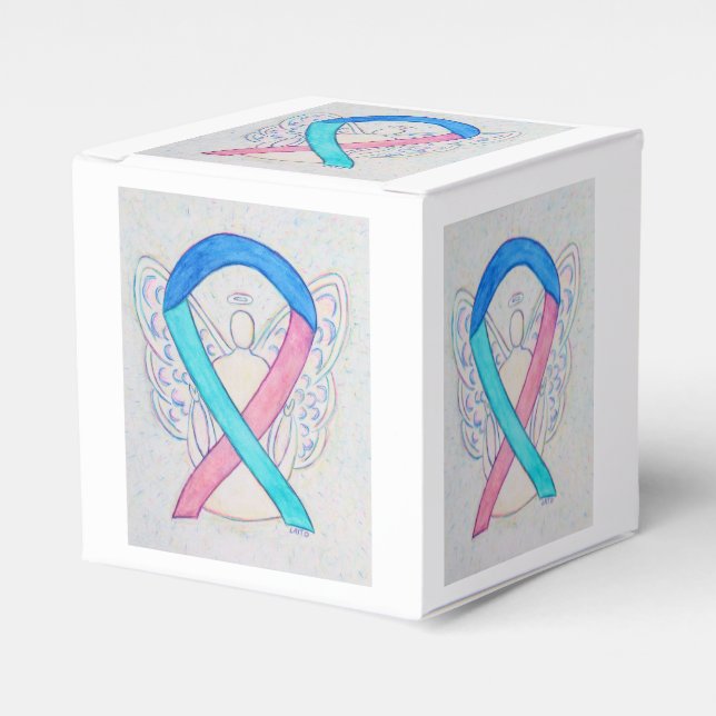 Thyroid Cancer Awareness Ribbon Angel Favour Box (Front Side)