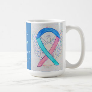 Thyroid Cancer Awareness Ribbon Angel Mug