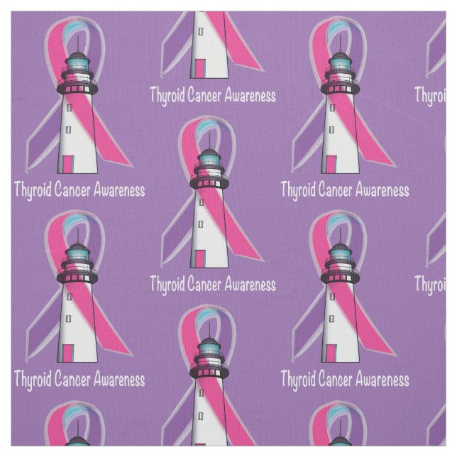 Thyroid Cancer Awareness Ribbon Fabric (Swatch)