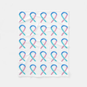 Thyroid Cancer Awareness Ribbon Fleece Blanket