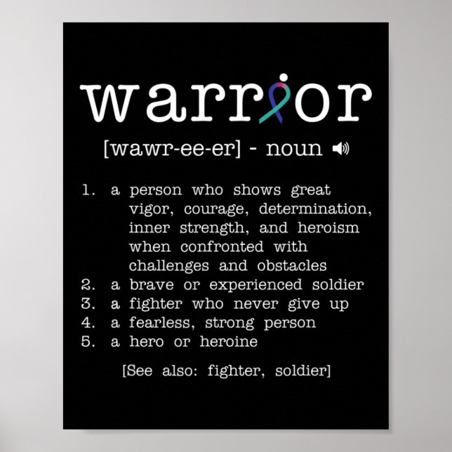 Thyroid Cancer Awareness Supporter Ribbon  Poster (Front)