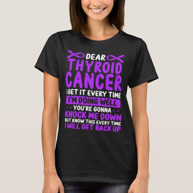 Thyroid Cancer Awareness  Thyroid Cancer Ribbon T-Shirt (Front)