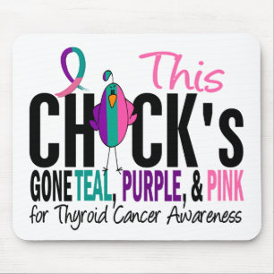 Thyroid Cancer Chick Gone Teal, Purple, and Pink Mouse Mat