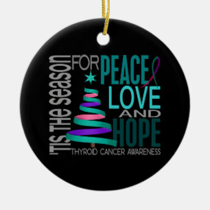 Thyroid Cancer Christmas 1 Ornaments