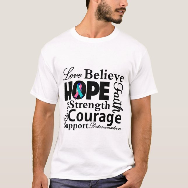 Thyroid Cancer Collage of Hope T-Shirt (Front)
