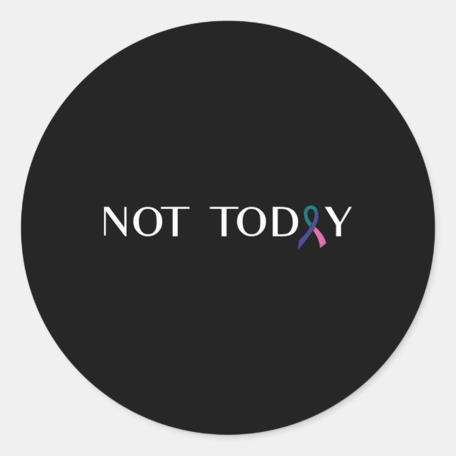 Thyroid Cancer Fight Cancer Ribbon Classic Round Sticker (Front)