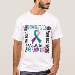 Thyroid Cancer I Proudly Wear Teal, Purple, Pink 2 T-Shirt