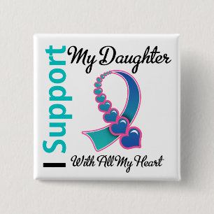 Thyroid Cancer I Support My Daughter 15 Cm Square Badge
