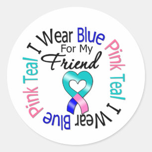 Thyroid Cancer I Wear Heart Ribbon For My Friend Classic Round Sticker