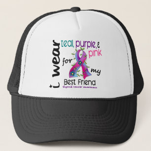 Thyroid Cancer I Wear Ribbon For My Best Friend 43 Trucker Hat