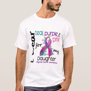 Thyroid Cancer I Wear Ribbon For My Daughter 43 T-Shirt