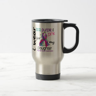 Thyroid Cancer I Wear Ribbon For My Daughter 43 Travel Mug
