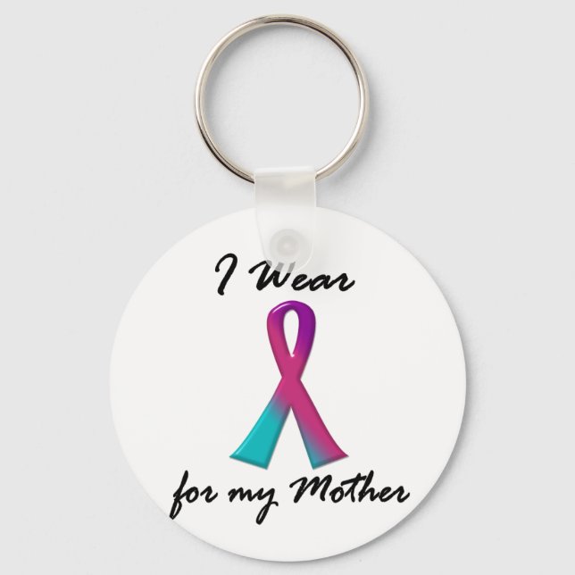 Thyroid Cancer I WEAR THYROID RIBBON 1 Mother Key Ring (Front)