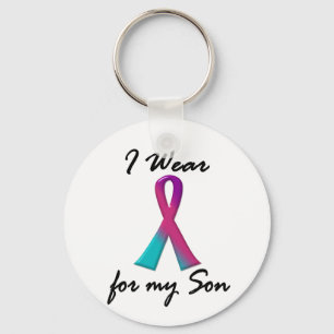 Thyroid Cancer I WEAR THYROID RIBBON 1 Son Key Ring