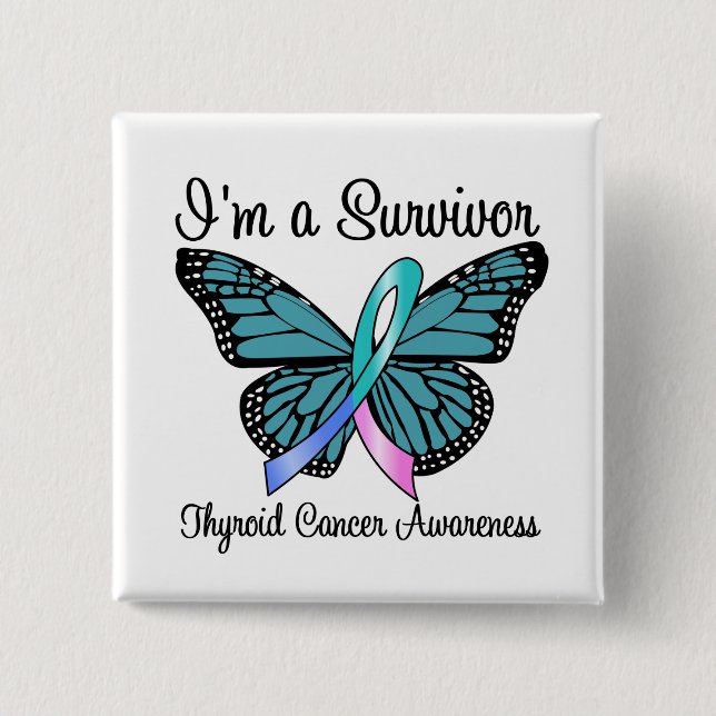 Thyroid Cancer I'm a Survivor 15 Cm Square Badge (Front)