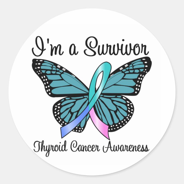 Thyroid Cancer I'm a Survivor Classic Round Sticker (Front)